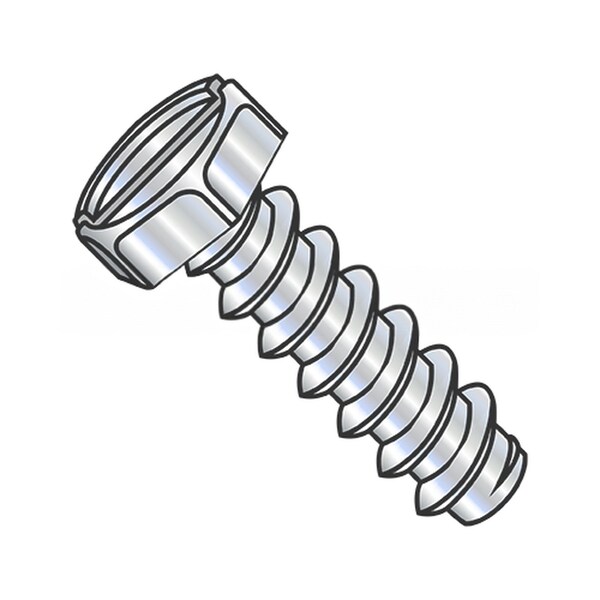 Usa Industrials Self-Drilling Screw, 1/4"-14 x 1", Zinc Plated Steel Flange Hex Head Slotted Drive BULK-SCRW-16310 - main
